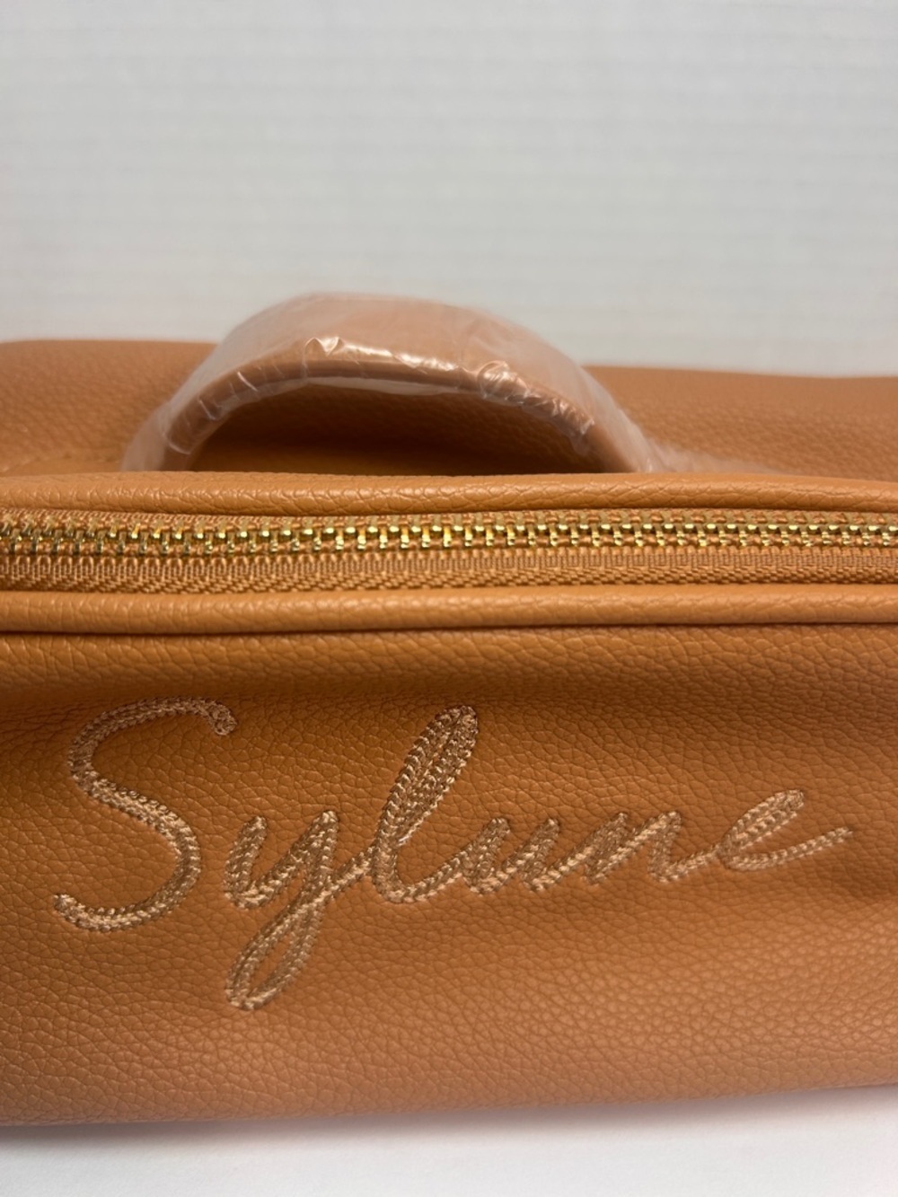 Sylune Classic Makeup Bag , Pebbled Faux Leather , Camel Brown - Picture 8 of 15
